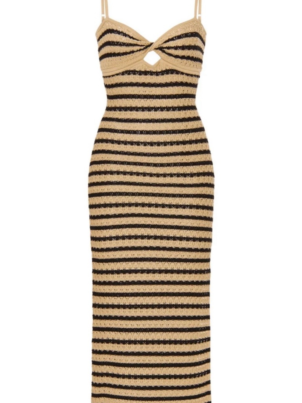 Nicholas Elora Crochet Knit Striped Midi Dress